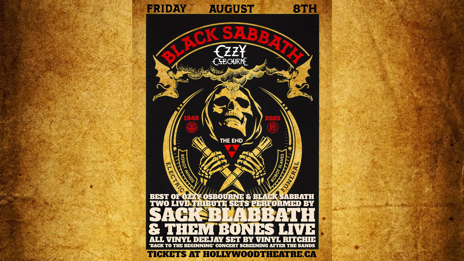 Black Sabbath x Ozzy Osbourne Night at Hollywood Theatre